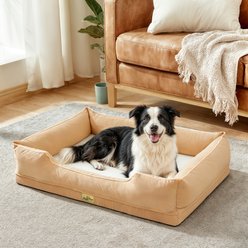 BingoPaw Orthopedic Bolster Dog Bed, Yellow, X-Large