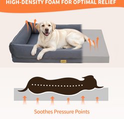 BingoPaw Orthopedic Bolster Dog Bed, Grey, XXX-Large slide 2 of 9