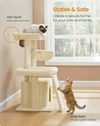 FEANDREA Tower Condo with Scratching Posts & Ramp, 2 Perches 33.8-in Hanging Toy Cat Tree, Summer Sand slide 2 of 7