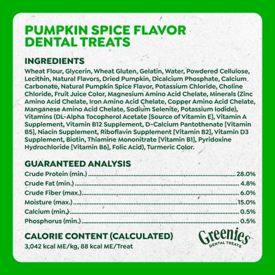 Show full view: Greenies Pumpkin Spice Flavor Dental Dog Treats, 6 count slide 7 of 10