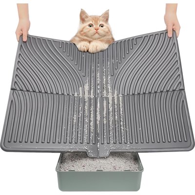 UPSKY UPSKY Waterproof & Washable Cat Litter Trapping Mat, 31 x 24-in, Gray