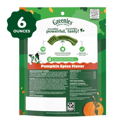 Show full view: Greenies Pumpkin Spice Flavor Dental Dog Treats, 6 count slide 3 of 10