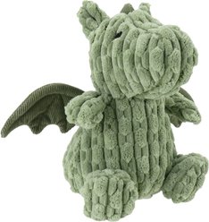 Linzy Toys Milo The Magic Dragon Squeaky Plush Dog Toy, Green, 8.5-in