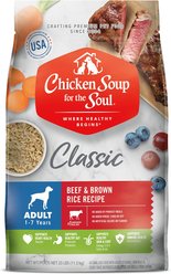 Chicken Soup for the Soul Beef & Brown Rice Recipe Adult Dry Dog Food, 25-lb bag