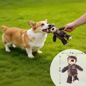 Potaroma Donkey & Scruffy Bear Plush Dog Toy, 2 count