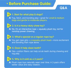 Potaroma Cartoon Animal Dinosaur/Giraffe Cotton Rope Interactive Dog Chew Toy, 2 count slide 2 of 7