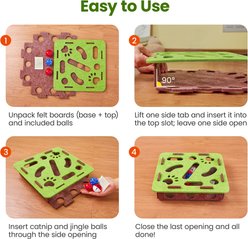 Potaroma Rectangle Interactive Puzzle Cat Scratcher Toy, Multicolor slide 2 of 8