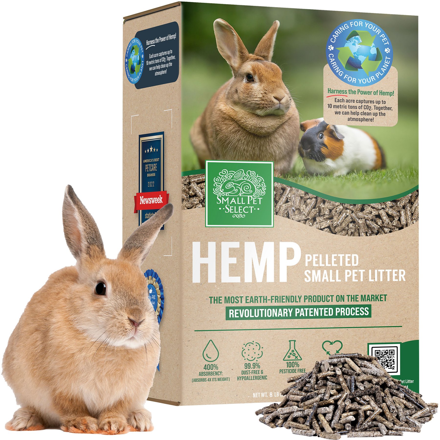 Small Pet Select Hemp Pellet Small Animal Bedding, 8-lb box