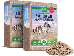 Small Pet Select Natural Paper Dust Free Small Animal Bedding, Brown, 178-L bag, 2 count