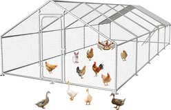 IronovaPets A-Frame Metal Chicken Coop, 32.8 x 9.8 x 6.4-ft