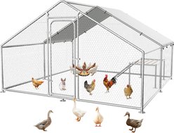 IronovaPets A-Frame Adjustable Support Platform Metal Chicken Coop, 13.1 x 9.8 x 6.4-ft