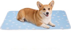 Mora Pets Anti-Slip Bottom Summer Cooling Washable Dog Crate Mat Bed, Blue, Large