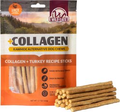 Wild Eats 0.2-inch Turkey Collagen Sticks Natural Dog Chew, 25 count
