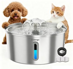 Invengo Stainless Steel Cat Water Fountain & Replacement Filters, 3.2-l, 1 count slide 1 of 9