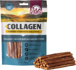 Wild Eats 0.2-inch Water Buffalo Collagen Sticks Natural Dog Chew, 25 count