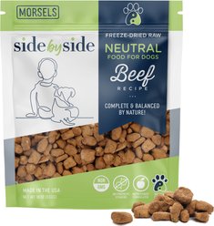 Side By Side Raw Beef Flavored Morsels Freeze-Dried Dog Food, 18-oz bag