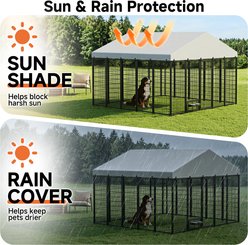 Yafylly Outdoor Metal Dog Kennel with Roof, Large slide 2 of 8