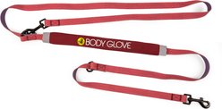 Body Glove Beach Walk Convertible Hands Free Dog Leash, 9-ft long, 3/4-in wide, Burgundy