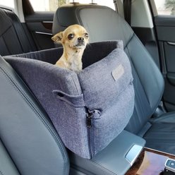 DogGoods Do Good The Center Console Machine Washable Bolster Dog Seat & Carrier Tote Bag Bed, Gray, X-Small/Small slide 2 of 9