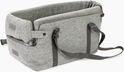 DogGoods Do Good The Center Console Machine Washable Bolster Dog Seat & Carrier Tote Bag Bed, Gray, X-Small/Small