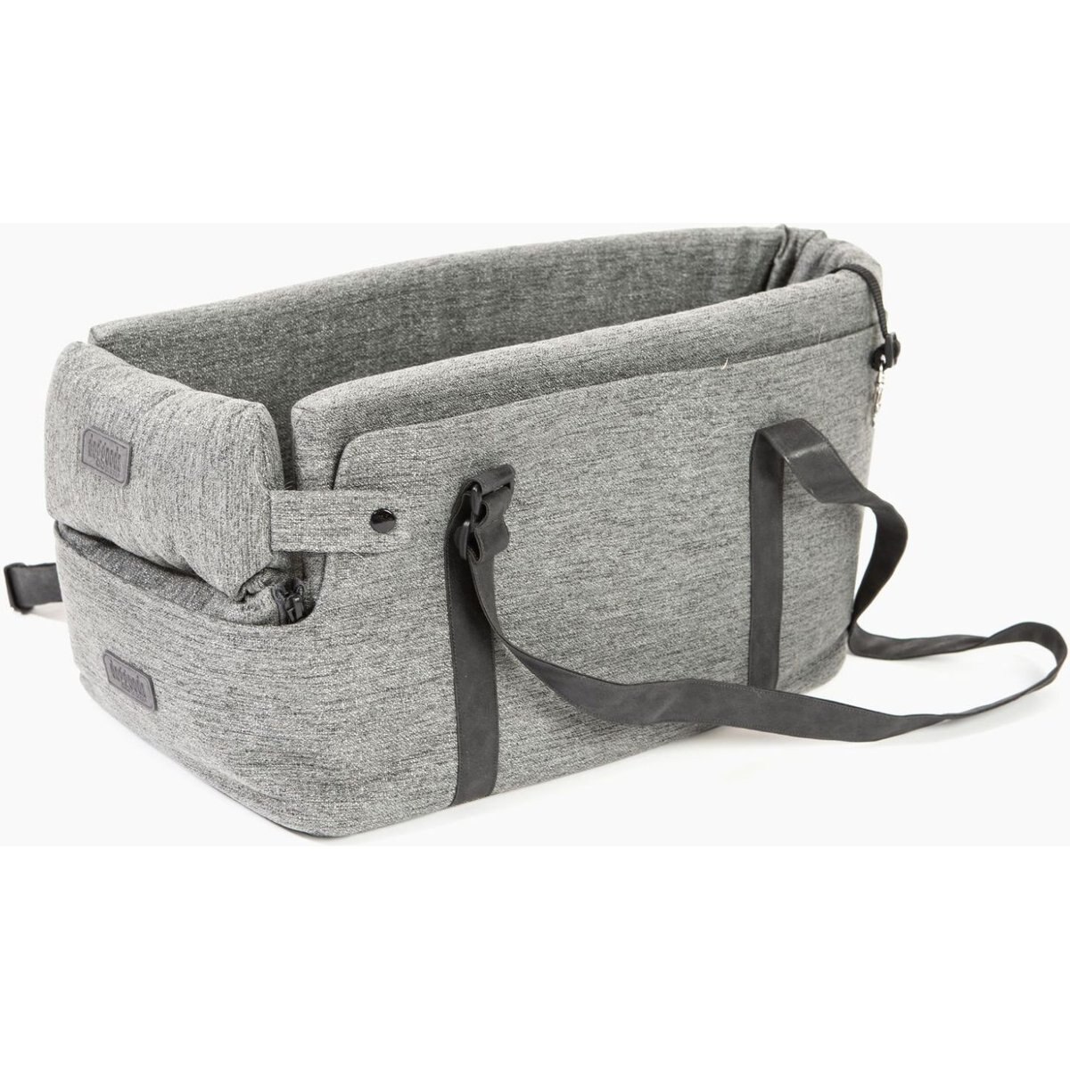 DogGoods Do Good The Center Console Machine Washable Bolster Dog Seat & Carrier Tote Bag Bed, Gray, X-Small/Small