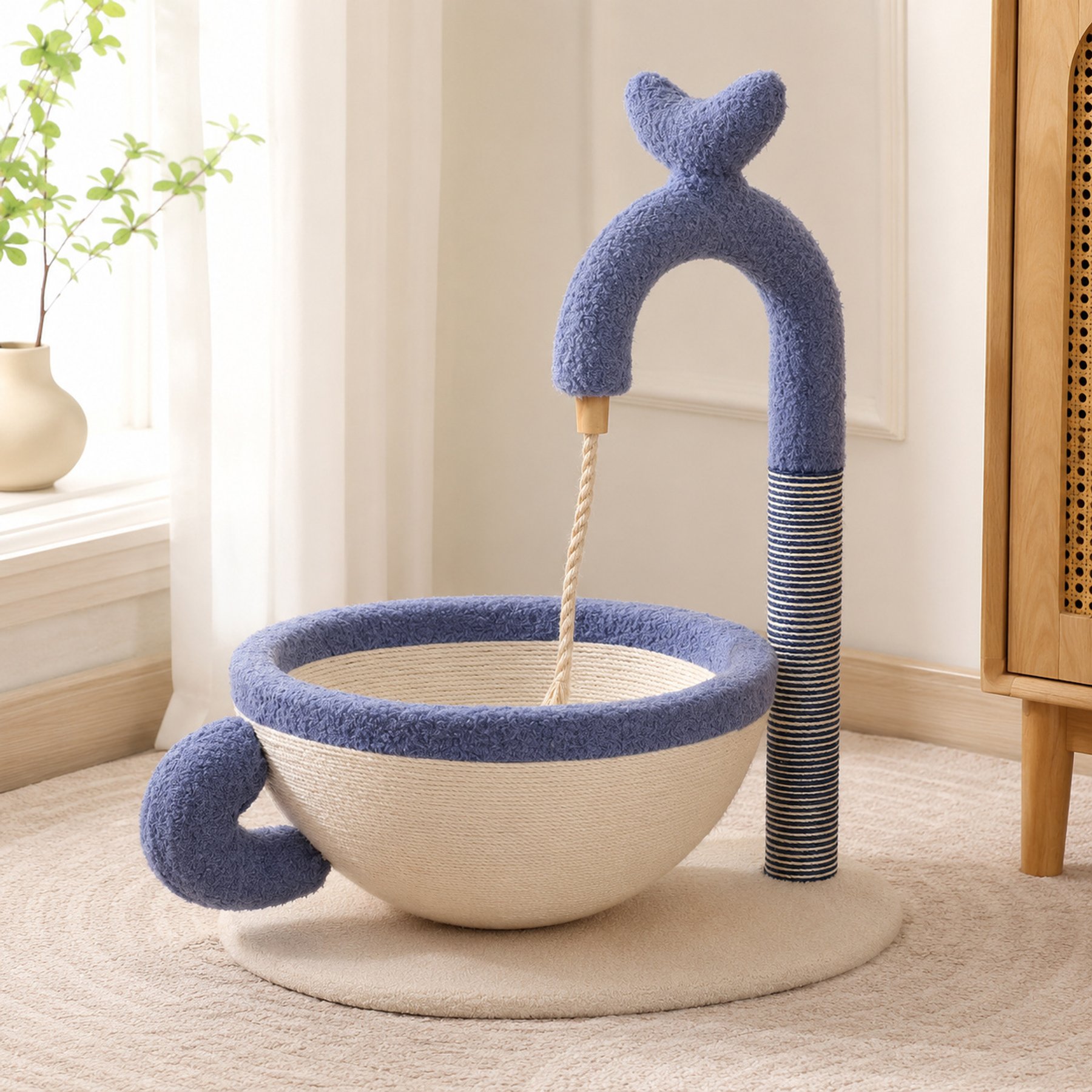 NonoPets Faucet Coffee Cup Cat Tree & Bed, Blue