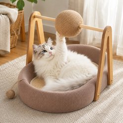 NonoPets 2-in-1 Sisal Scratching Ball Cat Bed slide 1 of 9