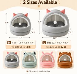 NonoPets Washable Cozy Cave Cat Bed, Brown, Large slide 2 of 9