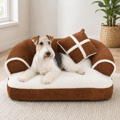 NonoPets Rebound Cushion Washable Dog & Cat Bed, Brown, Large