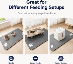 NonoPets Waterproof Non-Slip Dog & Cat Placemat, Black, 11.8 x 19.7-in slide 2 of 9