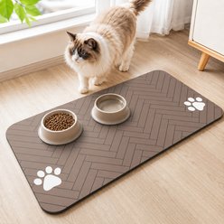 NonoPets Waterproof Non-Slip Dog & Cat Placemat, Brown, 11.8 x 19.7-in