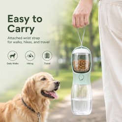 NonoPets 2-in-1 Portable Dog Food Container & Water Bottle, Blue, 10.63 x 3.15Inch slide 2 of 9
