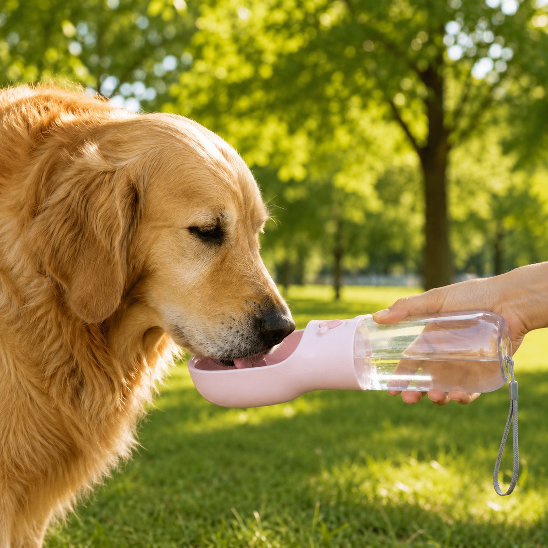 NonoPets 2-in-1 Portable Dog Food Container & Water Bottle, Pink, 2.95 x 9.06-in