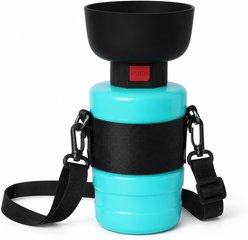 NonoPets Leak-Proof Portable Foldable Dog Bowl & Water Bottle, Green, 3.54 x 5.51-in