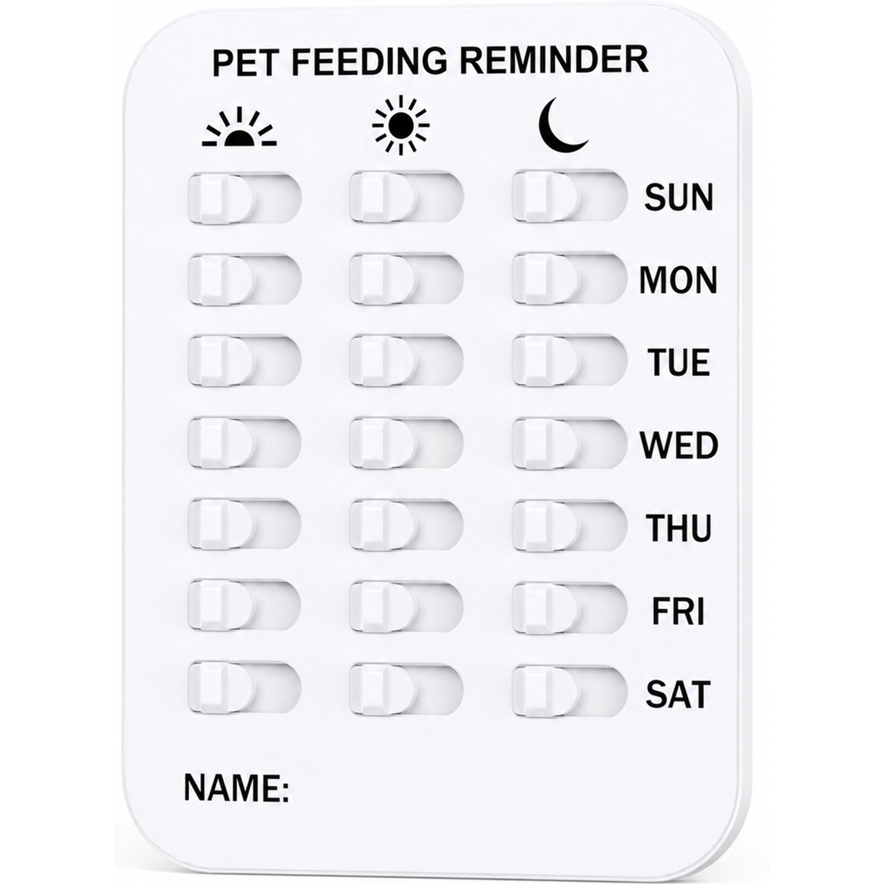 NonoPets Magnetic Daily Tracker Dog Feeding Reminder, 3 Row