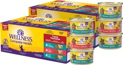 Wellness Complete Health Tasty Textures Variety Pack Natural Salmon, Tuna & Chicken Recipes Wet Cat Food, 3-oz can, bundle of 24