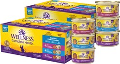 Wellness Complete Health Seafood Pate Favorites Canned Cat Food, 3-oz can, bundle of 24