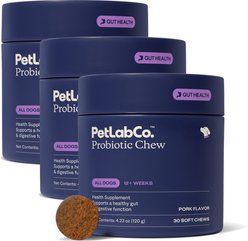 PetLabCo. Probiotic Pork Flavored Soft Chews for Dogs, 90 count