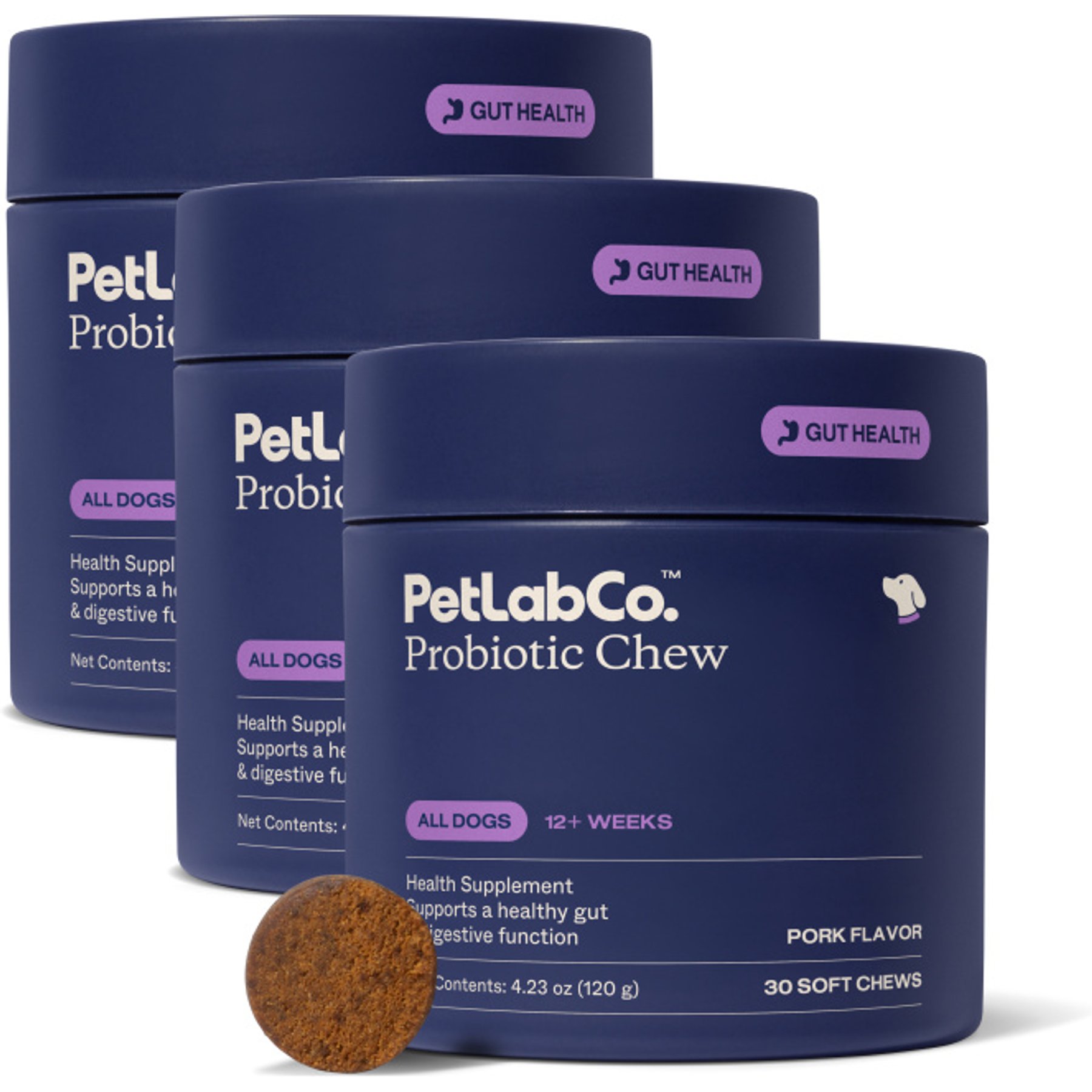 PetLabCo. Probiotic Pork Flavored Soft Chews for Dogs, 90 count