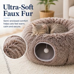 NonoPets Foldable Semi-Enclosed with Tunnel Cat Toy, Ivory slide 2 of 8
