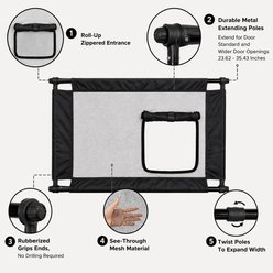 Pet Life Porta-Gate Travel Collapsible & Adjustable Dog Gate, Black slide 2 of 5