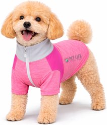 Pet Life Active Chewitt Wagassy 4-Way Stretch Performance Long Sleeve Dog T-Shirt, Light Pink, X-Small