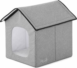Pet Life Hush Puppy Electronic Heating & Cooling Smart Dog House, Grey, Large