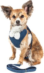 Pet Life Luxe Pom Draper 2-In-1 Mesh Reversible Dog Harness & Leash, X-Small