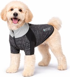 Pet Life Active Chewitt Wagassy 4-Way Stretch Performance Long Sleeve Dog T-Shirt, Black, Medium