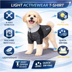 Pet Life Active Chewitt Wagassy 4-Way Stretch Performance Long Sleeve Dog T-Shirt, Black, Medium slide 2 of 9