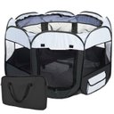 Pet Life All-Terrain Wire-Framed Collapsible Travel Dog Playpen, Black & White, Medium
