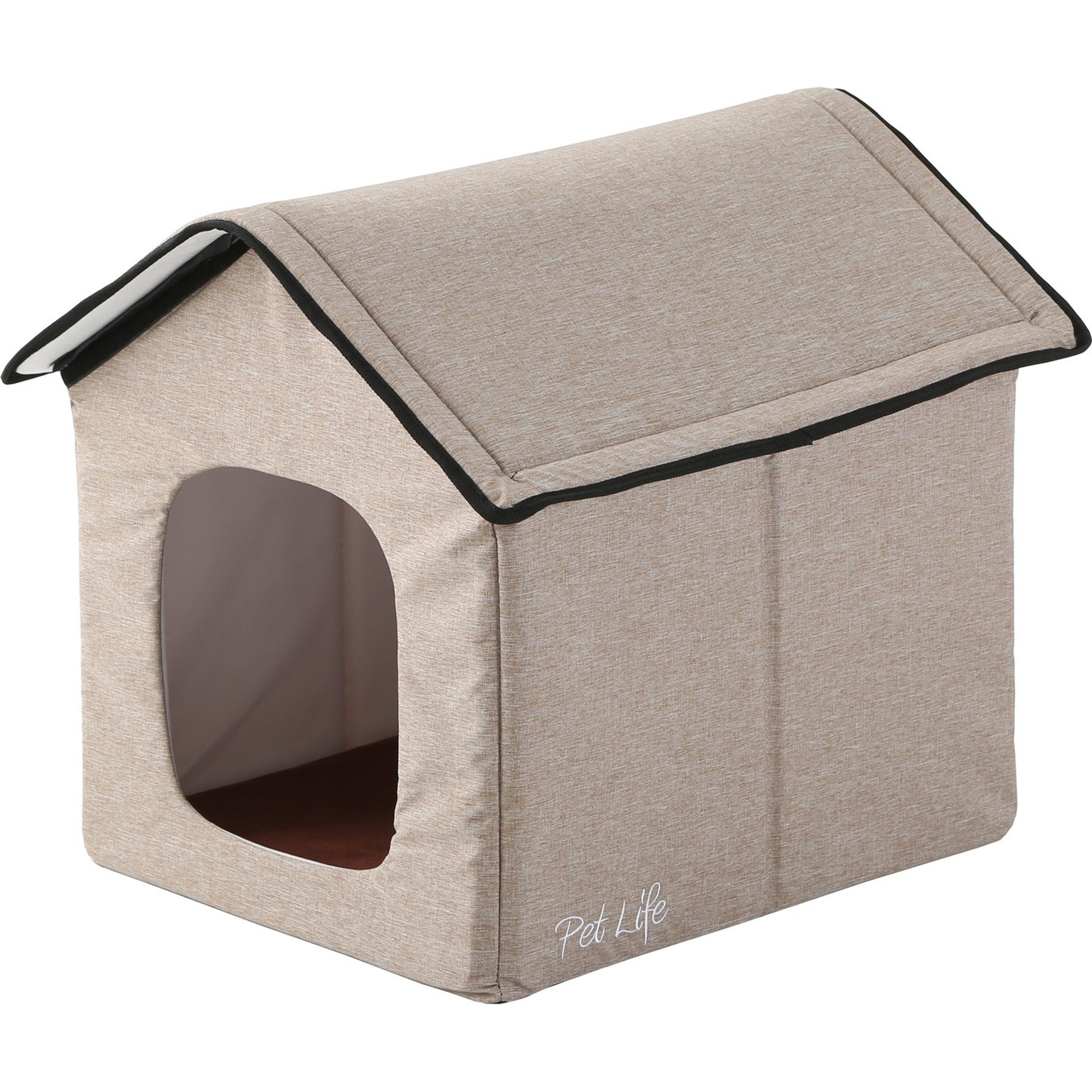 Pet Life Hush Puppy Electronic Heating & Cooling Smart Dog House, Beige, Large