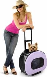 Pet Life Final Destination Tough-Shell Wheeled Collapsible Dog Carrier, Purple