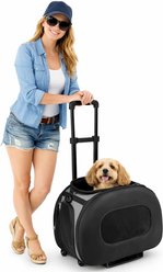 Pet Life Final Destination Tough-Shell Wheeled Collapsible Dog Carrier, Black slide 1 of 7